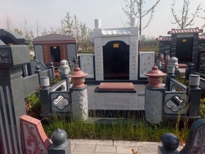 汉白玉中式组合墓碑